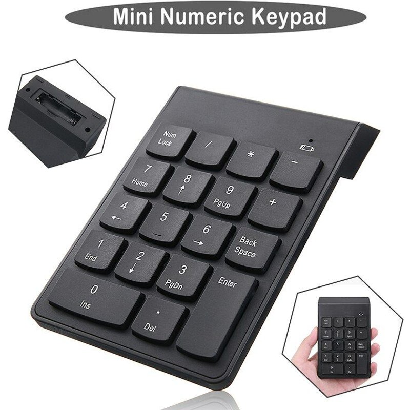 clavier sans fil noir 2.4G, 18 touches, Mini pavé numérique, compatible avec système Windows iOS Android, 1 pièce