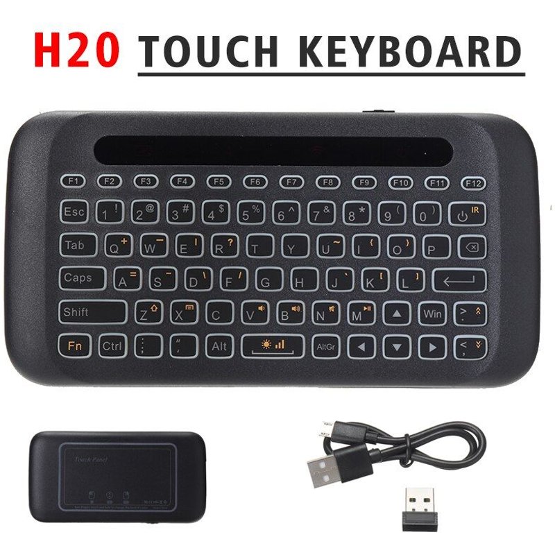 pavé tactile et clavier sans fil 2.4GHz, Portable, Mini, rétroéclairé, 2 en 1, avec récepteur USB, pour Android TV Box, 1 pièce