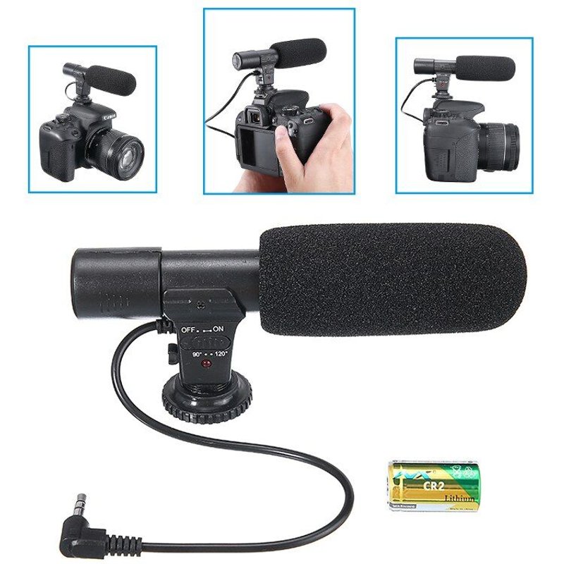 Microphone stéréo externe avec câble Jack 3.5mm, pour enregistrement, caméscope DV, haute qualité, pour Canon, Nikon, Sony, Panasonic