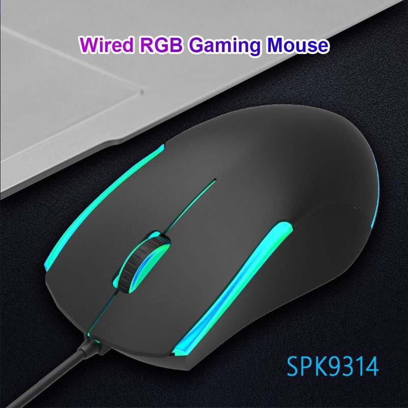 Souris de jeu 3 Boutons RGB Filaire Optique Souris pour Windows 10 8 7 PC Gamer Bureau Ordinateur Portable Souris Pro Gamer