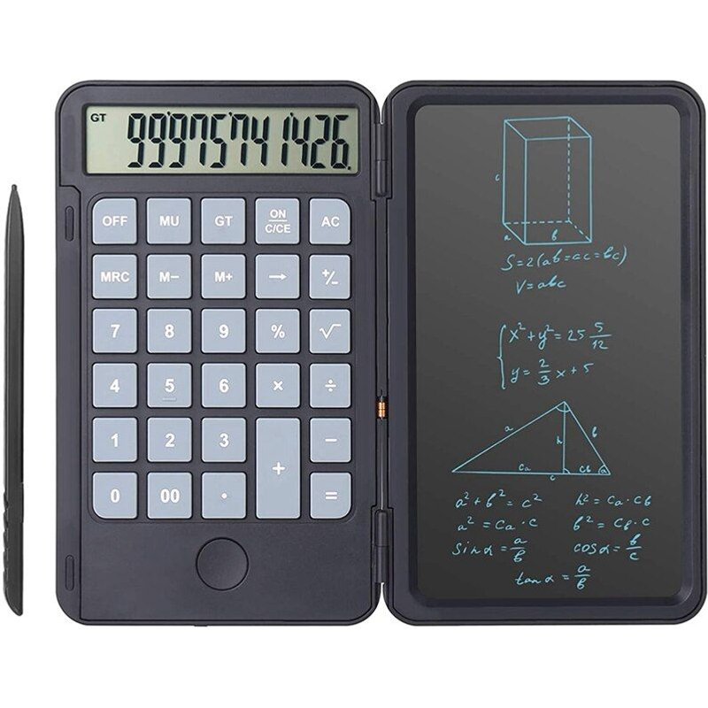 Tablette D'Écriture À 12 Chiffres Pour Étudiants, Calculatrice De Bureau À Grande Fonction Avec Écran Lcd De 6.5 Pouces
