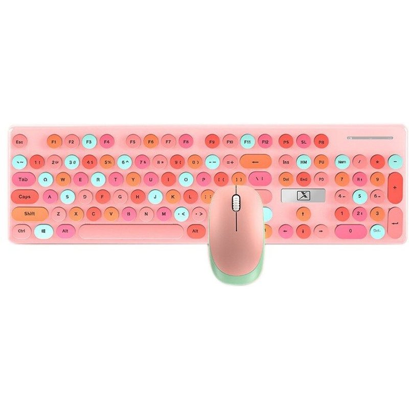 Nouveau clavier et souris de jeu sans fil, couleur bonbon, rouge à lèvres, adaptés aux ordinateurs portables et de bureau
