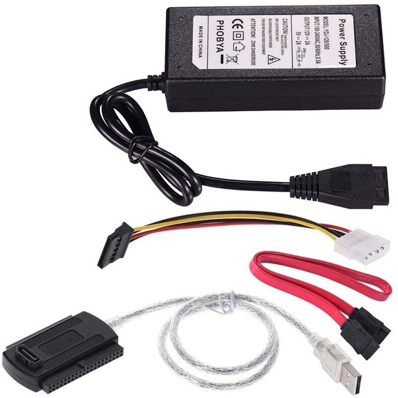 Adaptateur de disque dur NEW-SATA PATA IDE à USB 2.0, câble convertisseur pour disque dur 2.5 pouces 3.5 pouces avec prise externe ue
