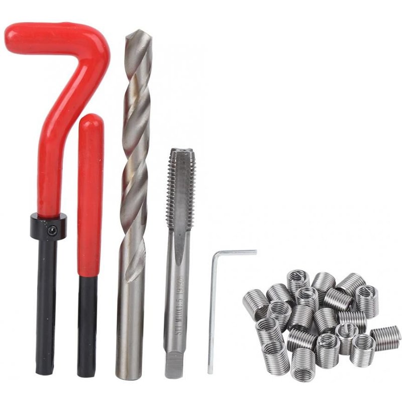 Kit de réparation de filetage M10, mèches de robinet de filetage, fils abîmés, outils de réparation outils de quincaillerie, fils abîmés, outils de réparation 25 pièces