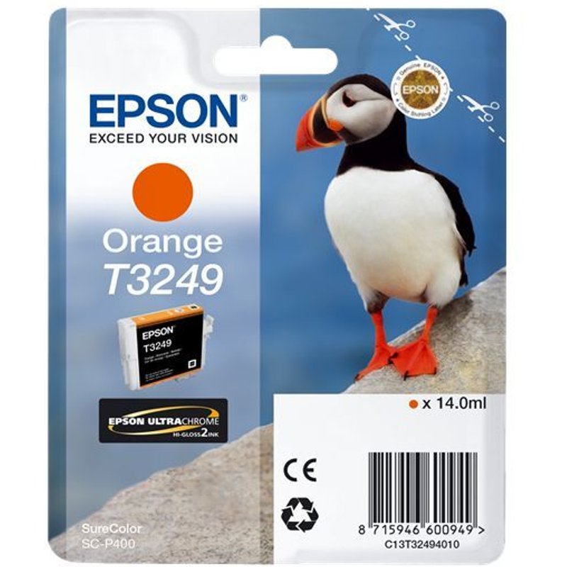 Epson T3249 - 14 ml - orange - originale - cartouche d'encre - pour SureColor P400, SC-P400