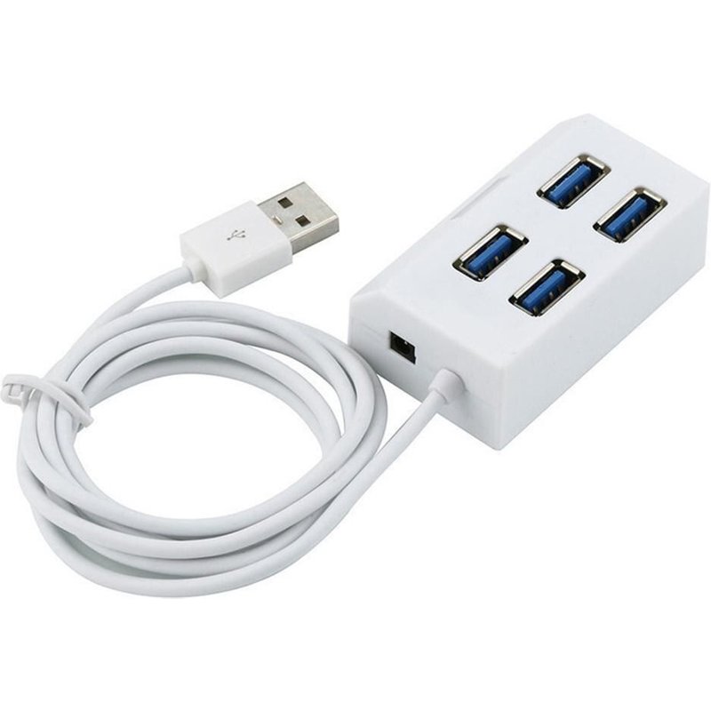 Répartiteur Hub USB 2.0 à 4 ports, lumière LED indépendante, Portable, pour téléphone, tablette, PC
