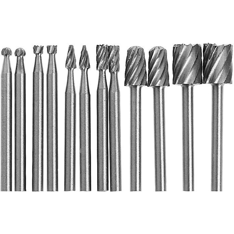 Jeu de limes à fraises rotatives HSS, fraises à tige de 12 à 1/8 pouces, fraise à fraiser