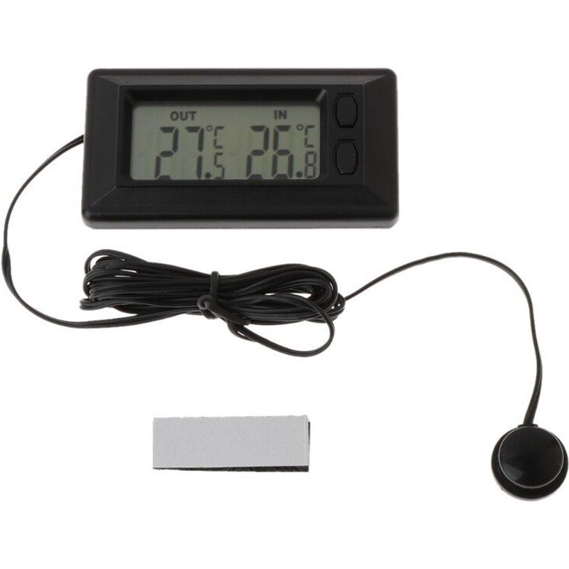 Thermomètre avec écran numérique LCD pour intérieur et extérieur, avec câble de 1.5m, pour voiture
