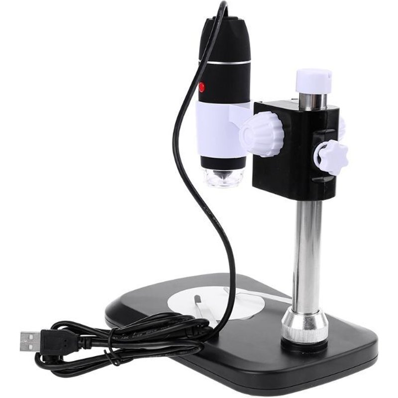 Microscope numérique Endoscope USB 1600x8 LED, caméra loupe Microscope monoculaire électronique avec support