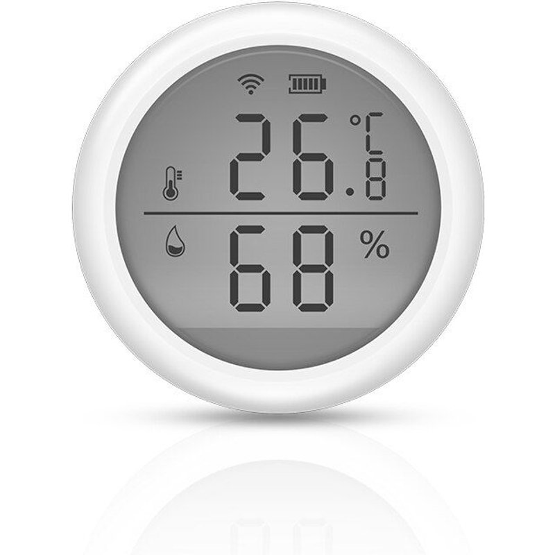 Capteur De Température Et D'Humidité, Wifi, Pour Maison Intelligente, Thermomètre Et Hygromètre Avec Écran Led, Fonctionne Avec Alexa Et Google Assistant