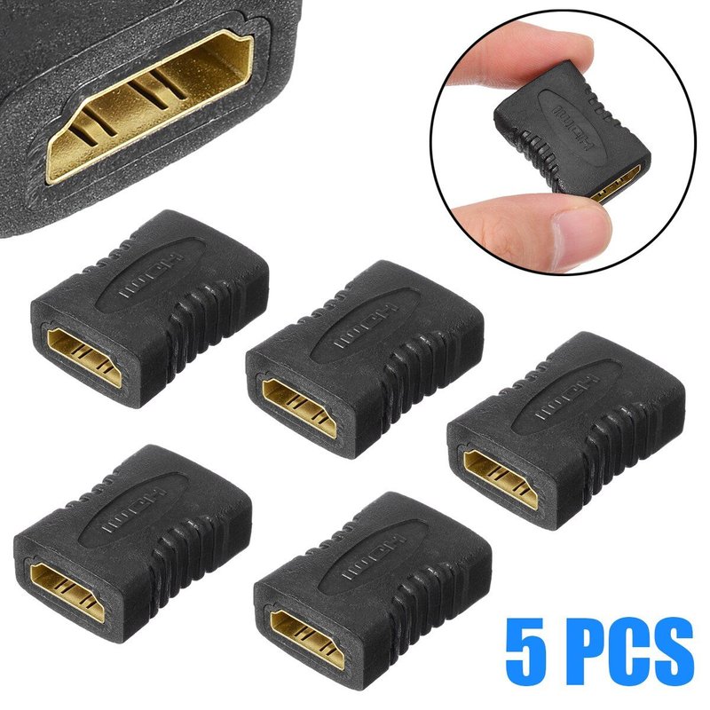 Adaptateur D'Extension Compatible Hdmi 1080p, 5 Pièces, Connecteur Femelle À Femelle, Convertisseur De Transmission Audio, Coupleur