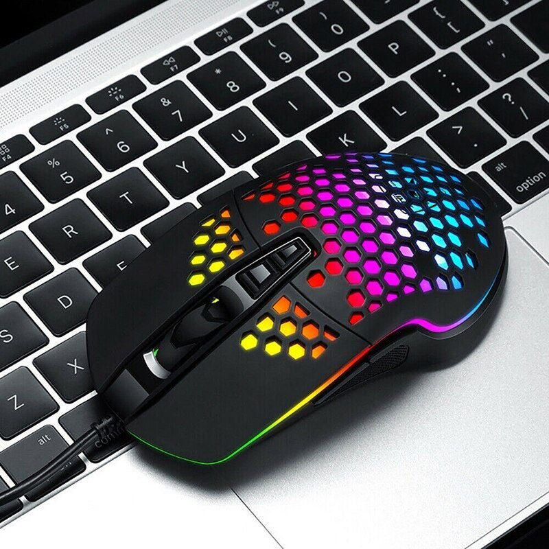 souris de jeu à câble USB, 6400 DPI, 7 boutons, rétroéclairée rvb, pour PC et ordinateur portable, Design ergonomique, haute qualité, 1 pièce