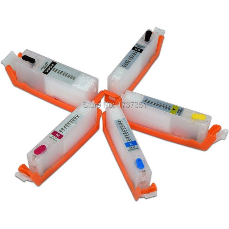 Recharge de cartouche encre 5 couleurs PGI-380 CLI-381 avec puce, pour imprimante Canon PIXMA TS6130 TR8530 TR7530, igp 380 380XL CLI 381