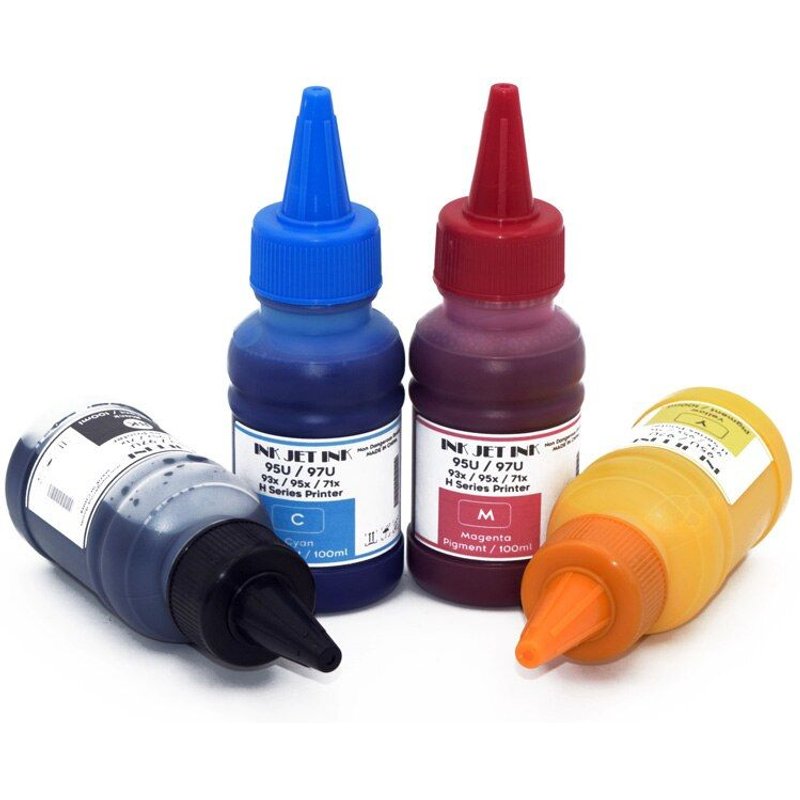 Recharge encre pigmentée, 4 couleurs, 100ML, pour imprimante HP Designjet T230, T250, T650