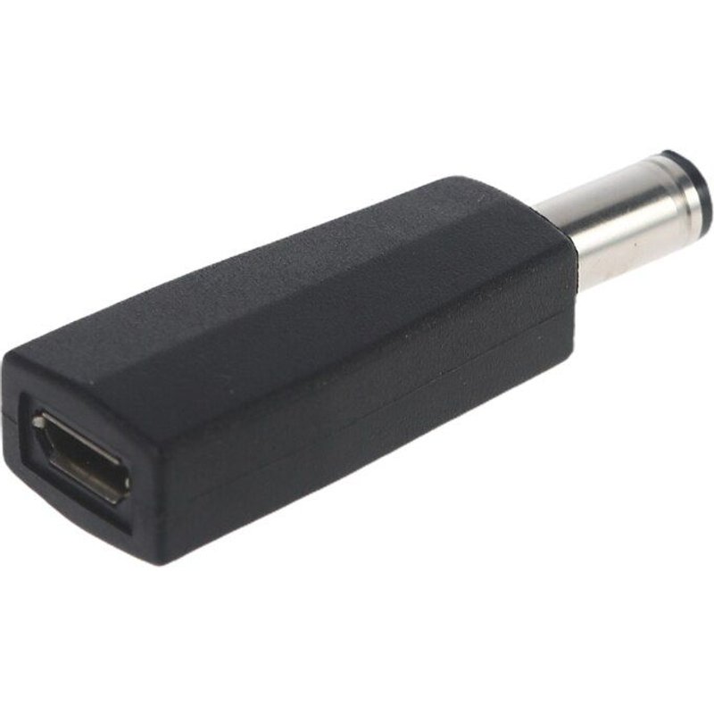Adaptateur Micro USB femelle vers 4.3x5.5mm mâle, 2.1 cm, pour téléphone, tablette, noir, entrée femelle, sortie 5.5x2.1mm