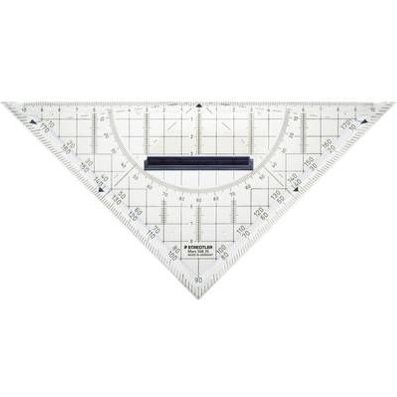 Staedtler Triangle de géométrie 568 35 transparent Longueur de lhypoténuse: 22 cm