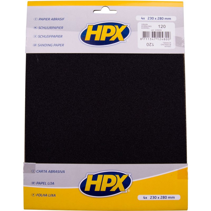 Papier abrasif sec HPX P120 x 4