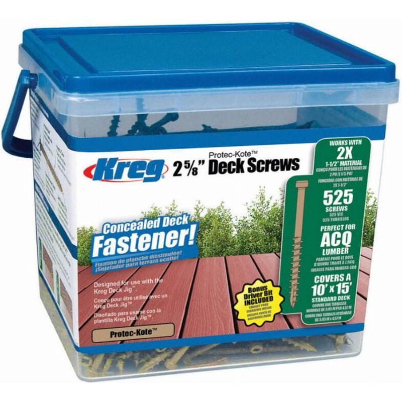 Vis terrasse KREG Protec-Kote L.67 mm - 525 pièces - SDK-C262W-525