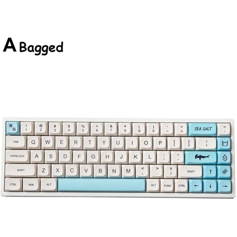 Capuchons de clavier XDA, 138 touches, en PBT, pour clavier mécanique CHERRY GMMK Pro, thème sel de mer, couleur bleue et blanche, 61 B7K2