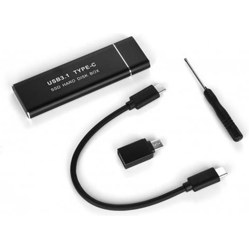 Boîtier De Disque Dur Externe Ssd Portable Usb 3, 3.1 M.2 Ngff, Vitesse De Transmission Jusqu'À 10gbps