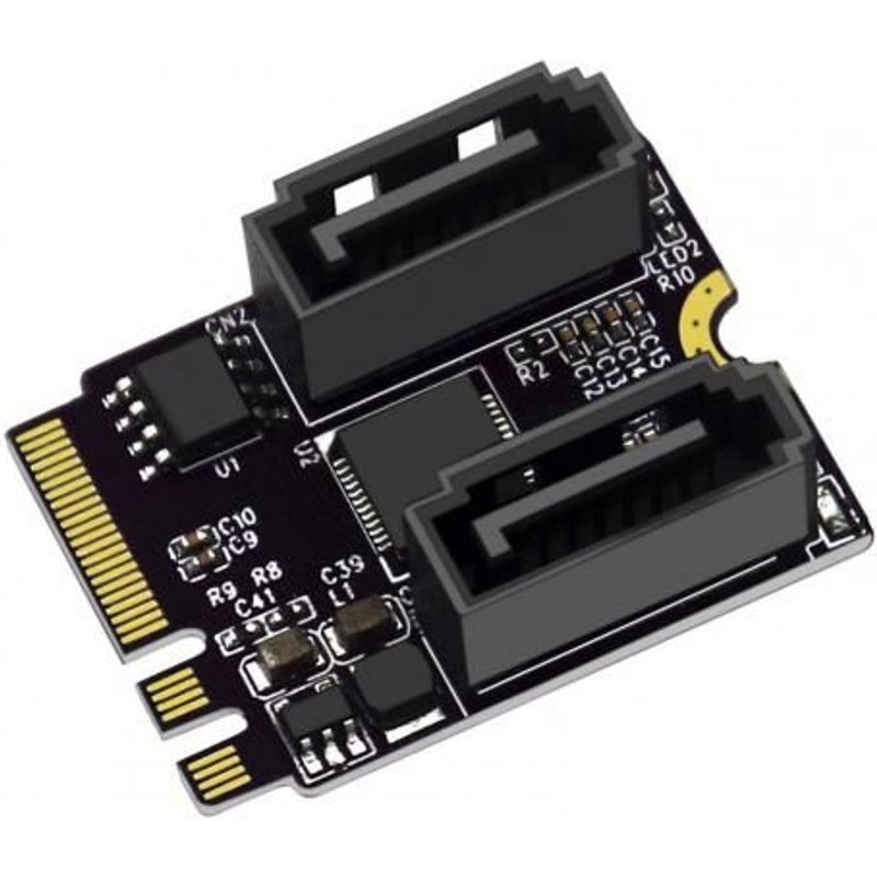 Adaptateur de carte de conversion PH59, clé M.2 A + E à 2 Ports pour disque dur SATA, Extension compacte pour ordinateur NVR/DVR