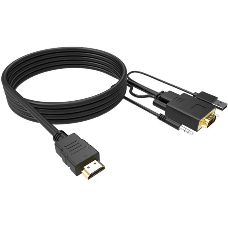 Adaptateur de câble VGA mâle à mâle, en PVC, compatible avec HDMI, pour moniteur, ordinateur