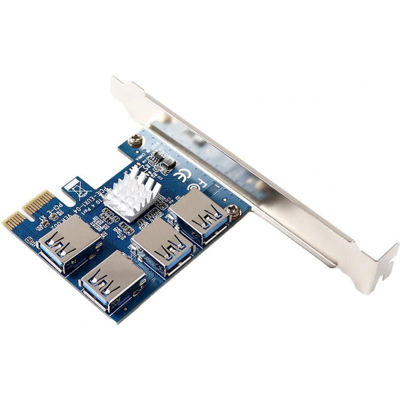carte d'extension PCB, haute vitesse, PCIE 1x à 16x1 à 4 USB 3.0, multiplicateur Hub