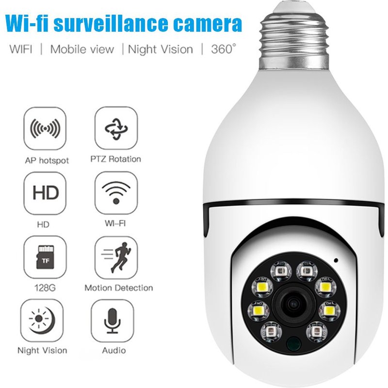 Caméra de surveillance IP PTZ Wifi hd 2MP/1080P, dispositif de sécurité sans fil, panoramique, avec suivi automatique à 360 °, vision à distance, ampoule infrarouge