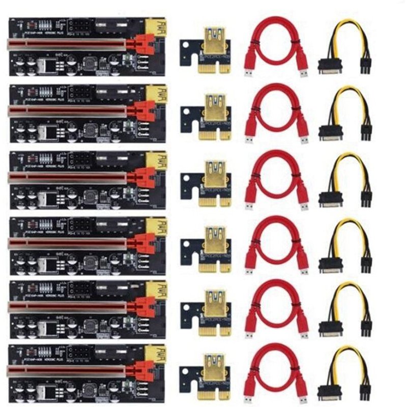 Adaptateur PCI-E Express VER009C PLUS usb 3.0, 1X Ă 16X, carte SATA 15 broches Ă 6 broches