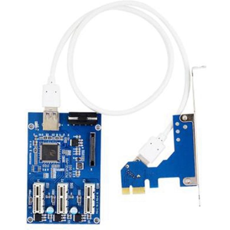 Adaptateur multiprise PCI-E à 3 emplacements, 1X carte de dérivation, Mini ITX à externe, avec câble usb 3.0 de 60CM