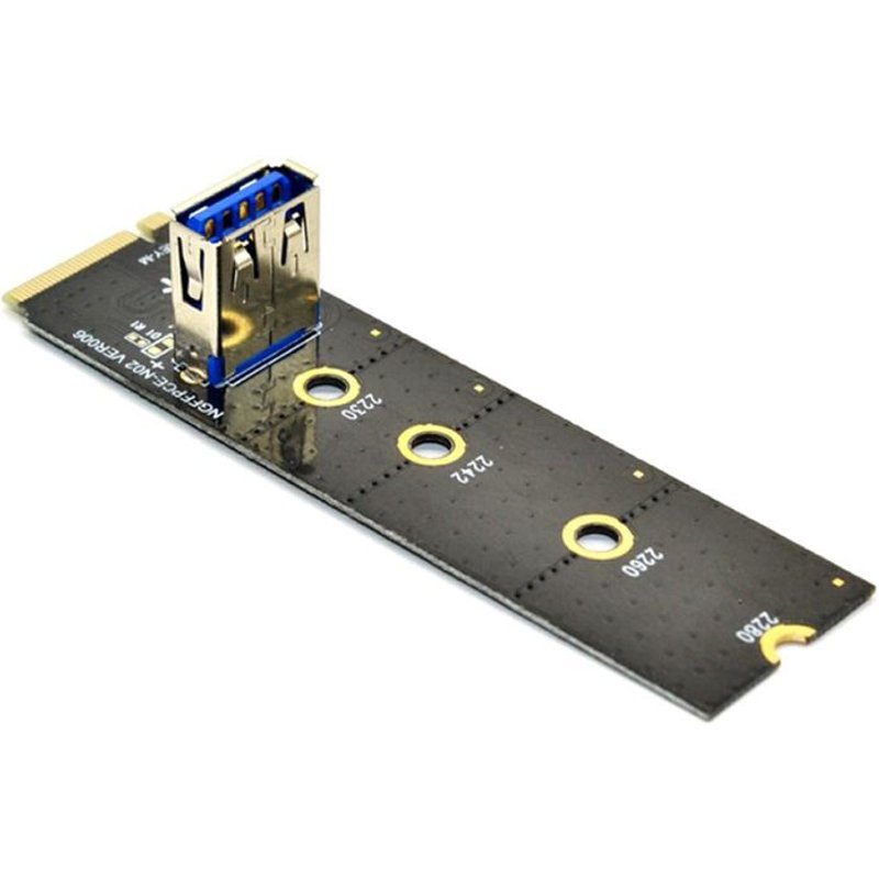 Adaptateur M.2 À Pci-E X16, Carte Ngff Pcie Riser, Câble D'Extension Nvme 4 Broches 6 Broches Sata Pour Le Minage (5 Pièces)