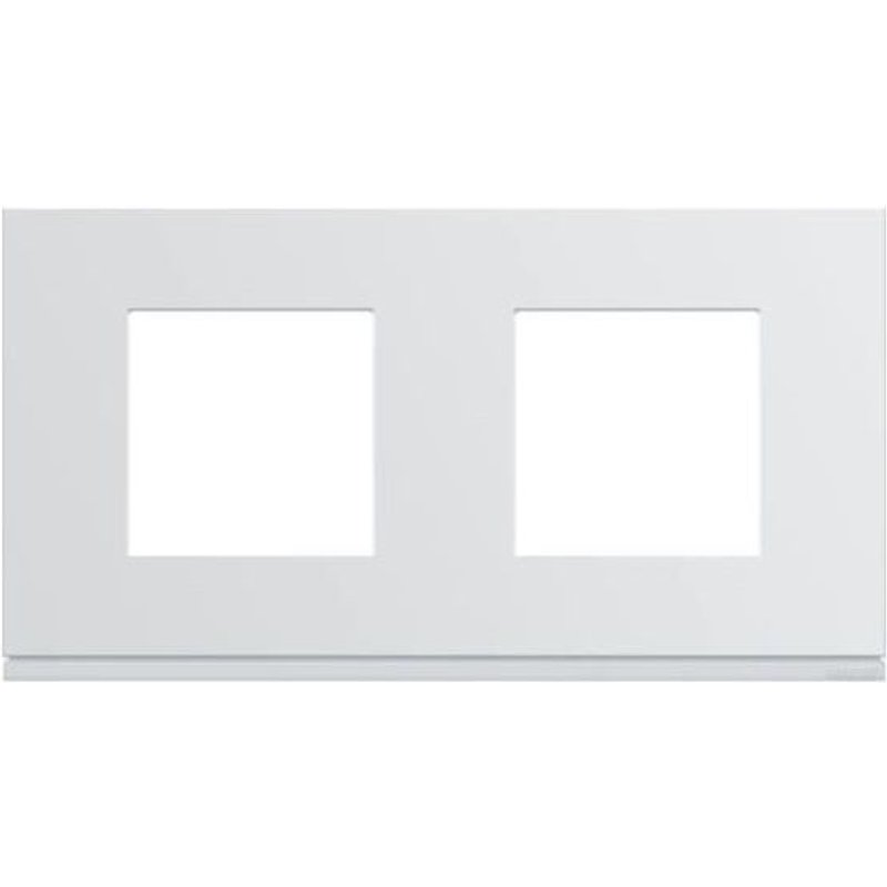 Hager WXP0012 Plaque plastique gallery 2 postes horizontale 71mm blanc