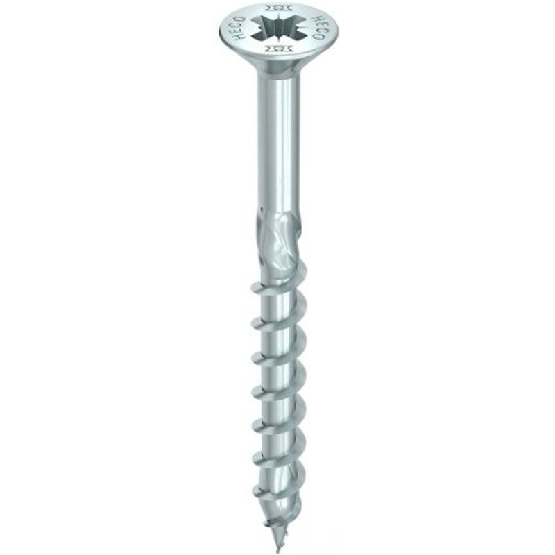 Vis HECO-Topix-Plus - Ø4x70mm - Tête Fraisée à poches de fraisage - Filetage Partiel - T20 - Boite de 200 - 60574