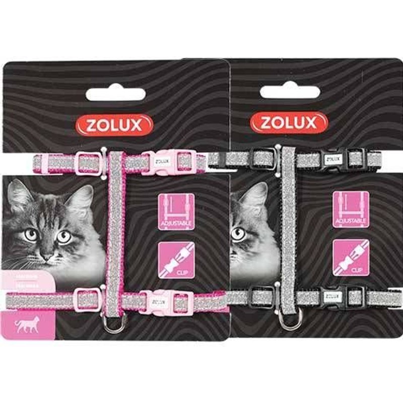 Harnais Shiny Chats Rose Et Strass