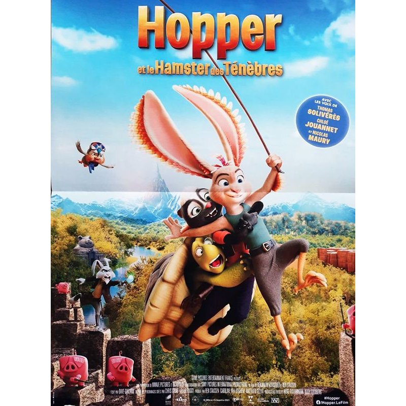 Hopper Et Le Hamster Des Ténèbres - Véritable Affiche De Cinéma Pliée - Format 120x160 Cm - De Ben Stassen Avec Les Voix De Thomas Solivérès, Chloé Jouannet, Nicolas Maury - Animation - 2022