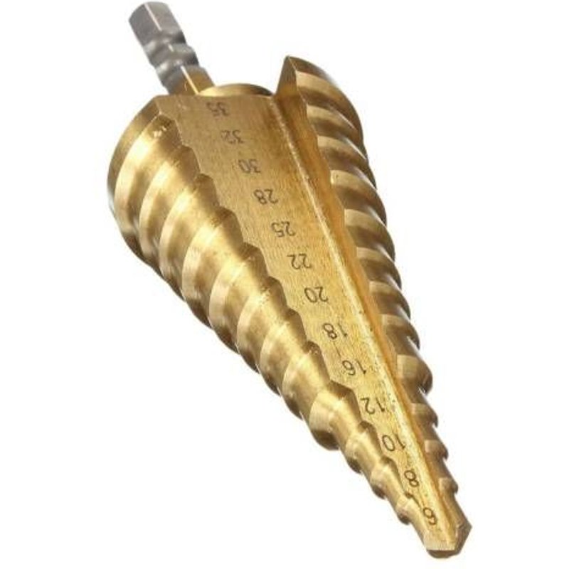 Foret à cône en acier HSS à 13 étapes, 6-35MM, perçage de trous en titane, tige hexagonale en acier