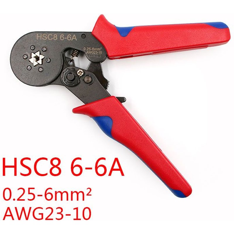 MINI-pince à sertir auto-ajustable, 0.25-6 mm2, pince allemande droite, outils à main, connecteurs de bornes VE