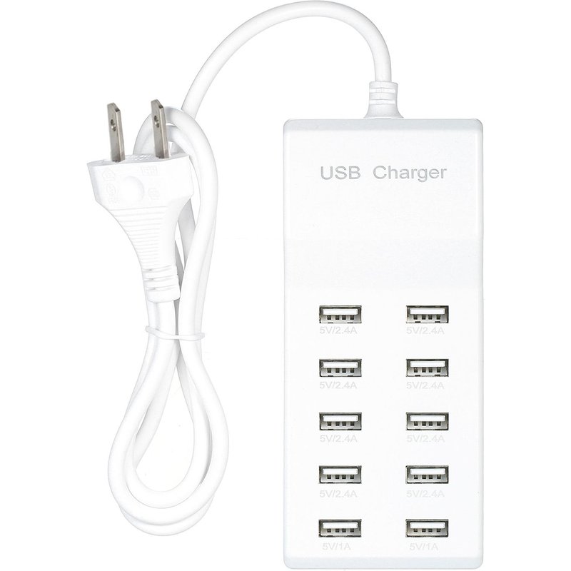 Station de recharge rapide 10 ports USB 10A, Hub de bureau intelligent, pour hôtel, école, magasin, centre commercial, Compatible avec plusieurs appareils