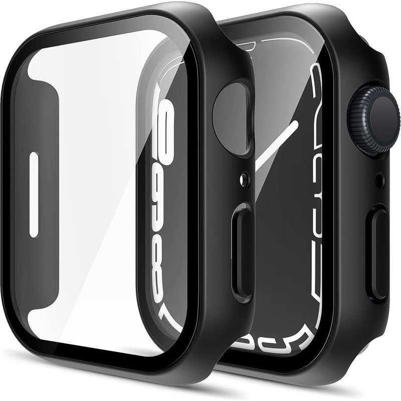 Coque Compatible Watch 45mm Serie 8 Serie 7 - Protection Rigide Étui Noir Écran Verre Trempé Phonillico®