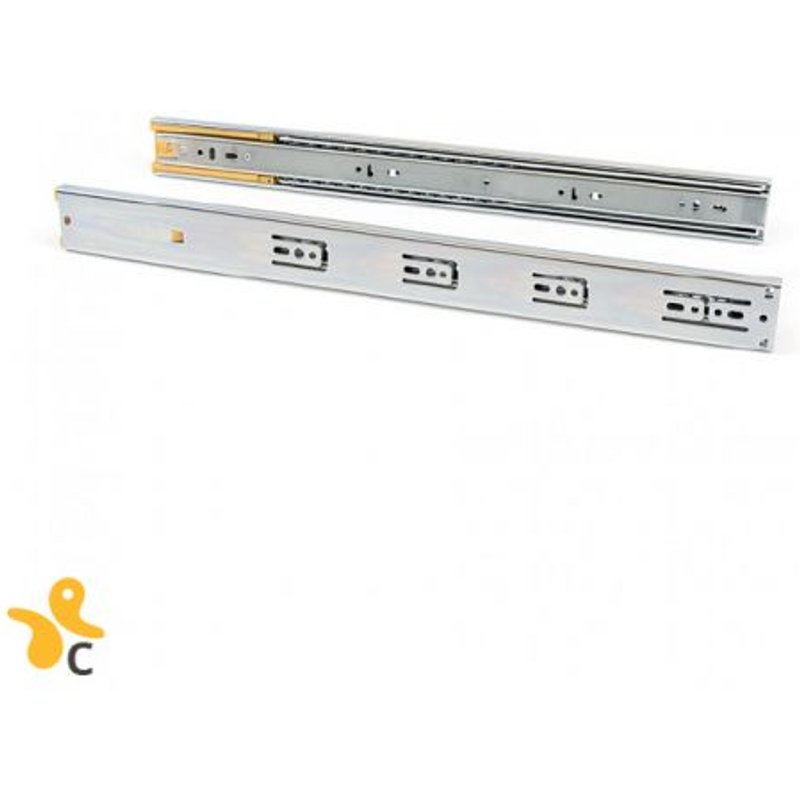 Coulisse Ă sortie totale - amortie - 35kg - 550 mm - noir - par 5 EMUCA