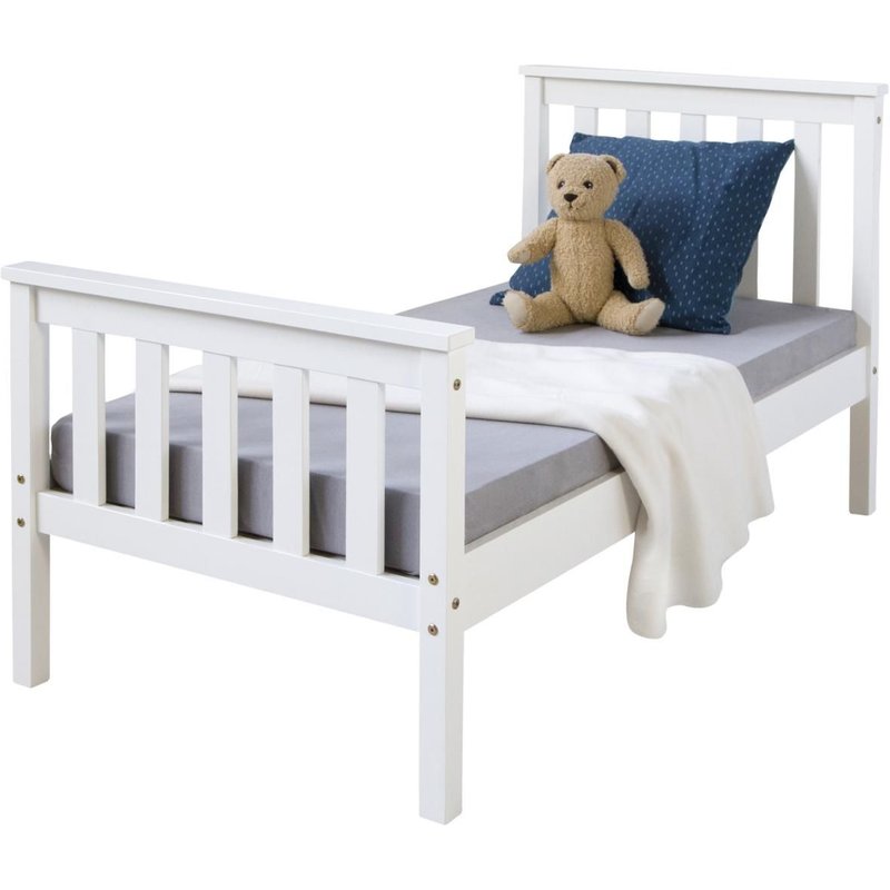 Lit Simple En Bois - Blanc