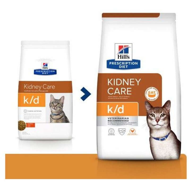 Croquettes K/D Kidney Care Poulet Chat Sac 3 Kg - Prescription Diet