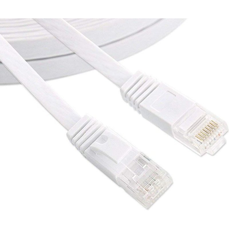 Cable Ethernet Plat Blinde CAT6 RJ45 10GB, Couleur: Blanc, Longueur: 15m