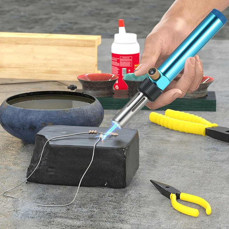Fer à souder au gaz Portable Butane, outil de soudage à flamme réglable 2370 ? haute température pour l'électronique, la combustion du bois