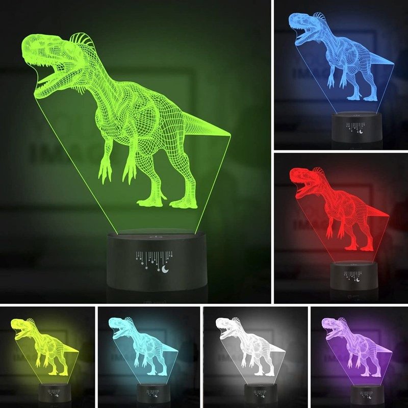 Lampe Led En Forme De Dinosaure 3d Avec Télécommande Usb, Joli Luminaire Décoratif D'Intérieur, Idéal Pour La Chambre D'Un Enfant