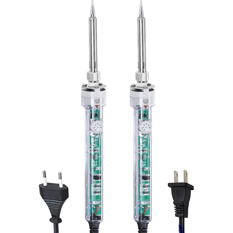 Fer à souder Portable avec indicateur lumineux, poignée transparente en acier inoxydable, pointe de fer à souder à chauffage rapide, outil de réparation de soudage