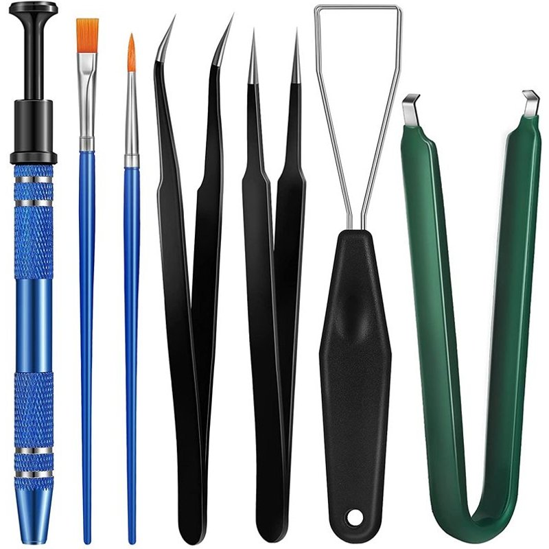 Kit d'extracteur de commutateur d'huile de lubrification de clavier, clé d'extracteur de commutateur IC pour enlever les composants électroniques 7 pièces