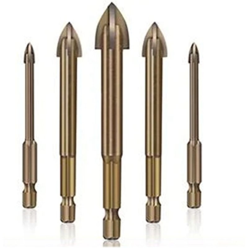 Outil de perçage universel efficace, 5 pièces, pointe de foret en alliage croisé multifonctionnel, outils utilitaires pour le travail du bois