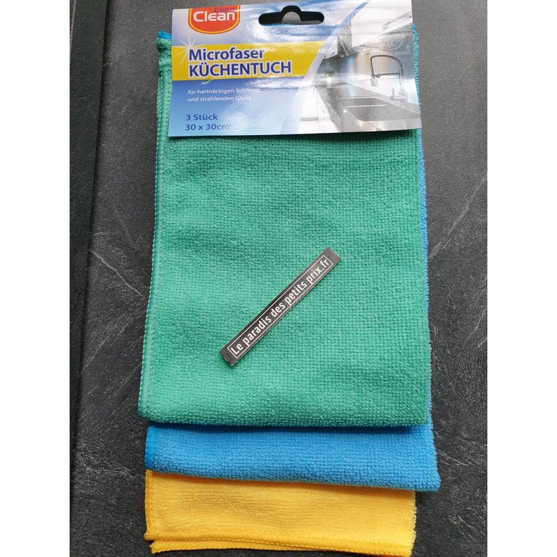 chiffon microfibre x 3 , chiffon micro fibres 30 cm x 30 cm, lingettes