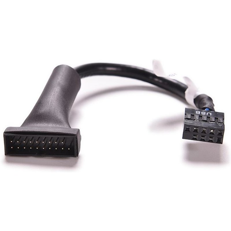 Adaptateur USB 2.0 à 9 broches pour carte mère, câble noir, USB 3.0 à 20 broches femelle, pour ordinateur